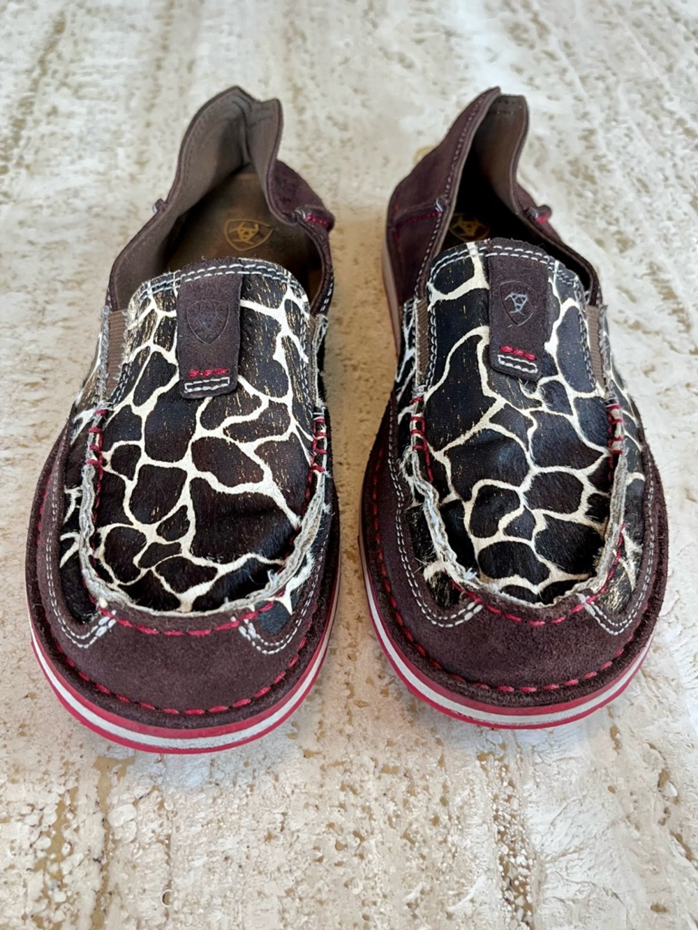 Ariat • Cruiser Slip-On Loafers • Giraffe Calf Hair & Chocolate Suede • Size 8B